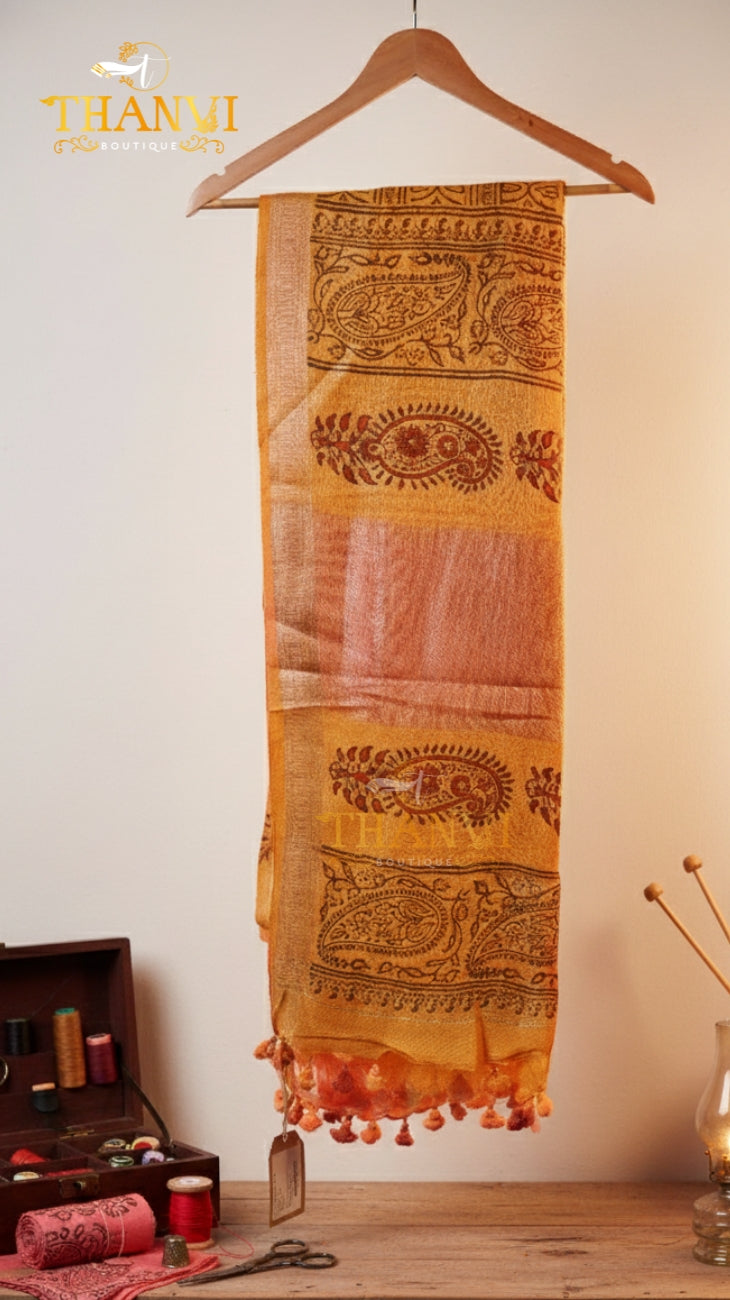 Iyal print linen Saree