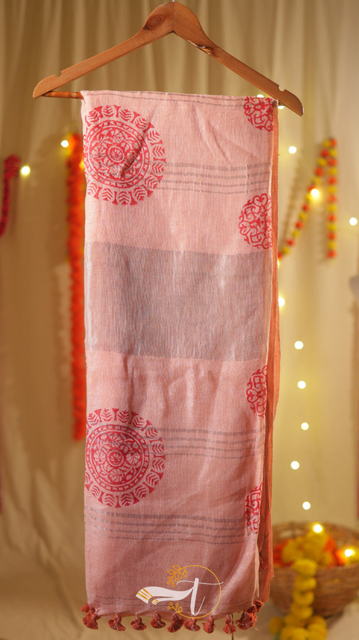 Iyal print linen Saree