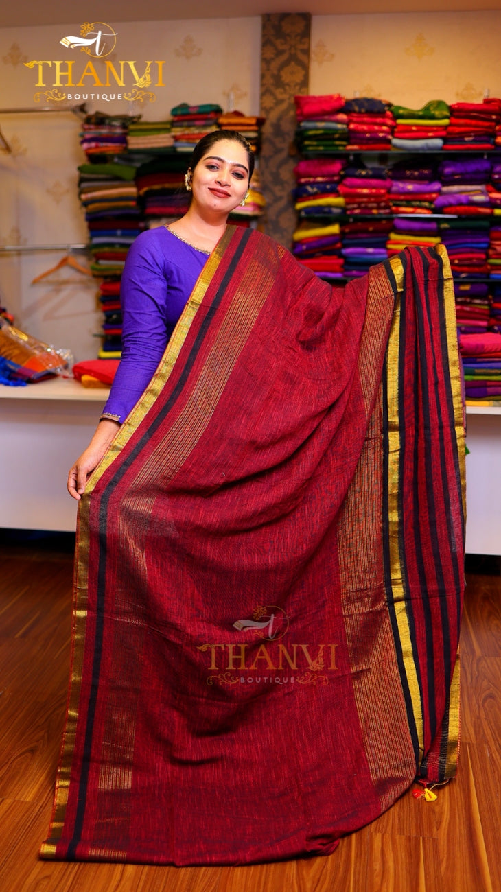 Linen Zari Big Border