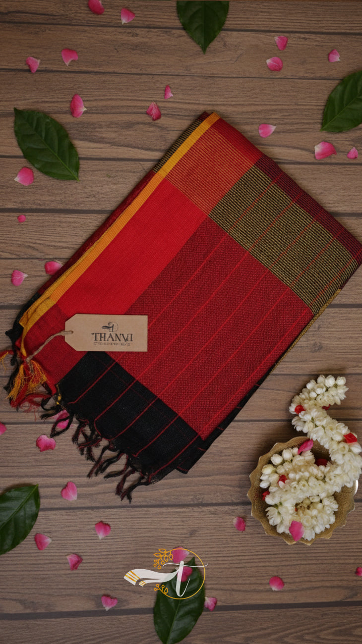 Linen Checks Saree