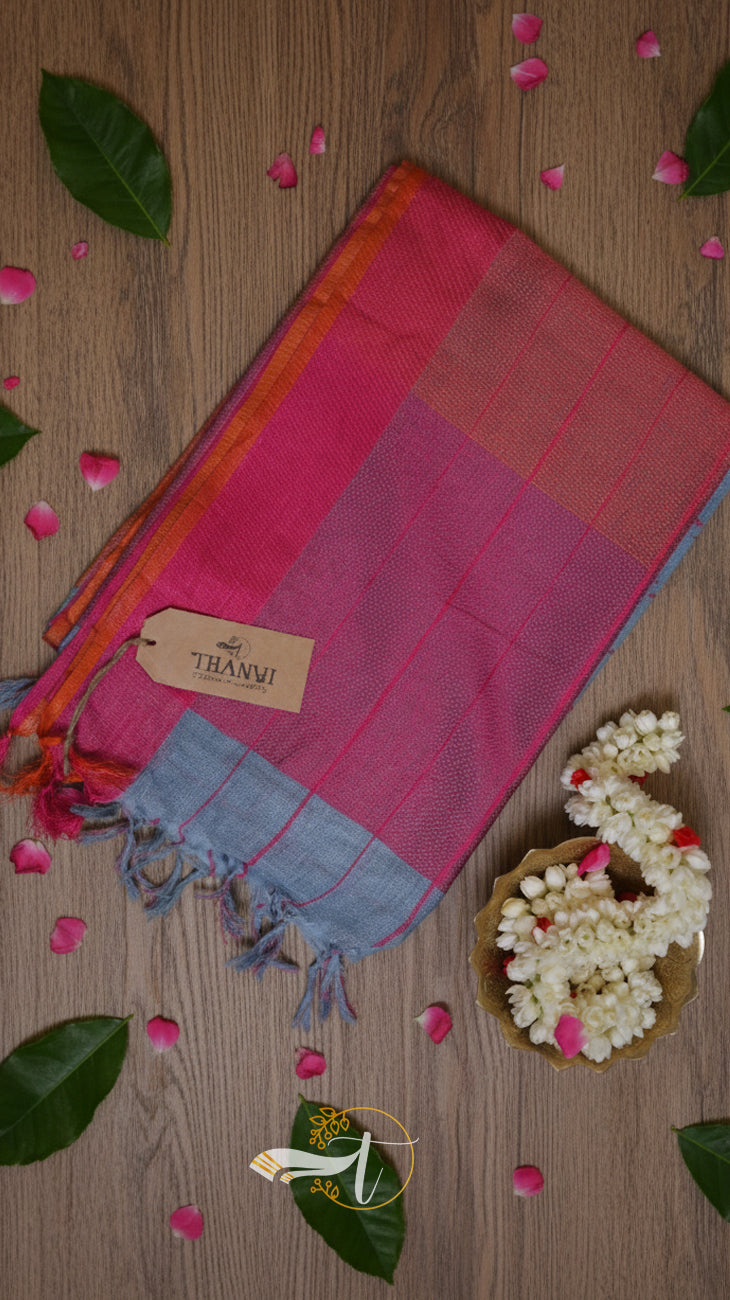 Linen Checks Saree