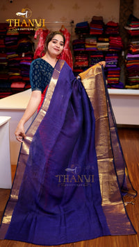 Linen Zari Border Saree