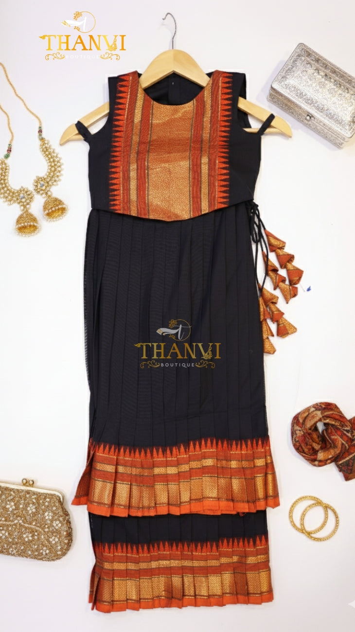 Kids Maheshwari Cotton Pavada Sattai