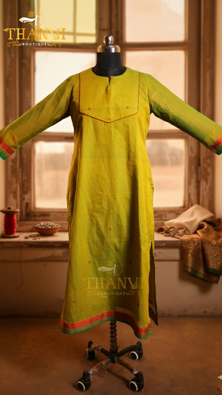 Maheshwari Cotton Straight Kurti