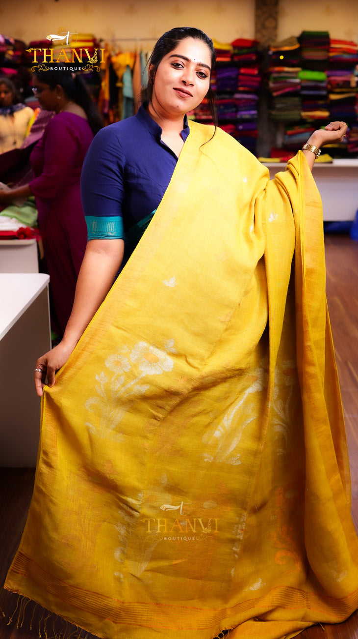 Premium Mashru Linen Saree