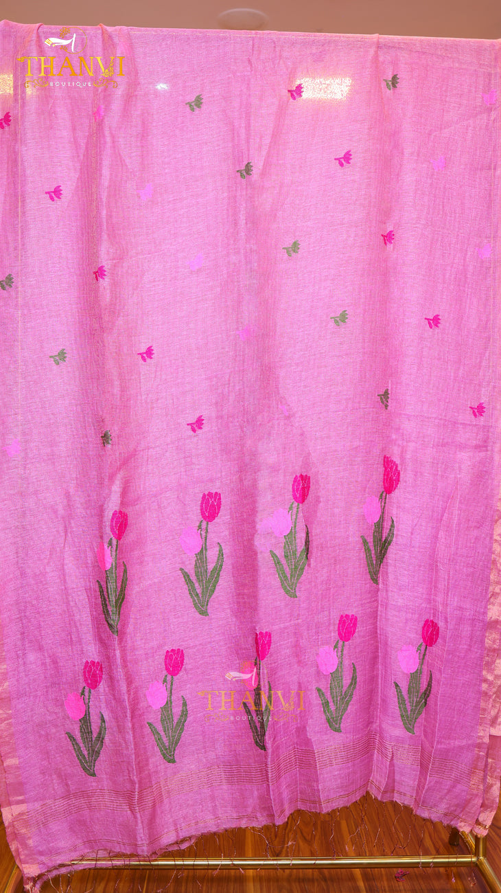Linen Matka Tissue Saree