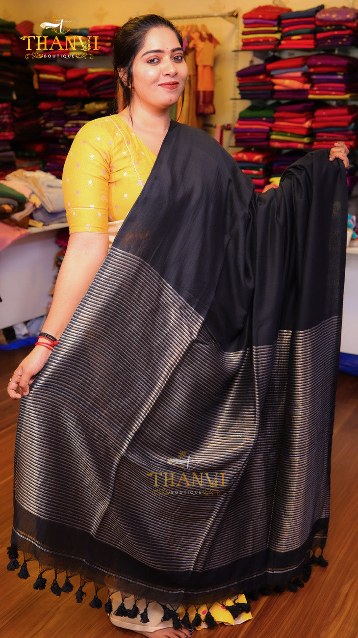 Metallic Pallu Mulberry Saree