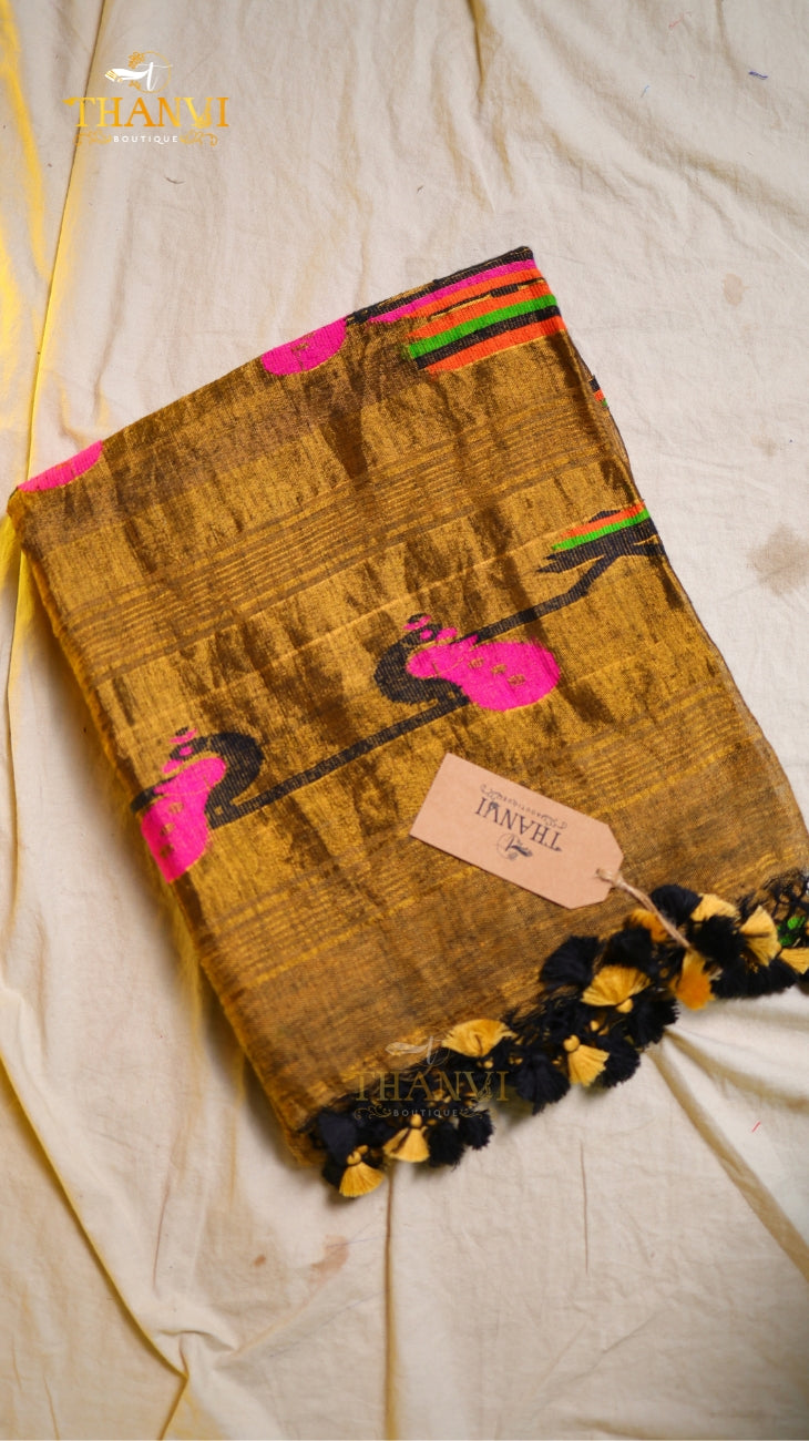 Metallic Pallu Jamdani Linen