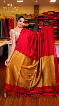 Metallic Pallu Mulberry Saree