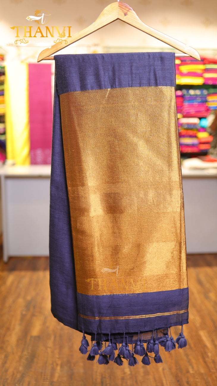 Metallic Pallu Mulberry Saree