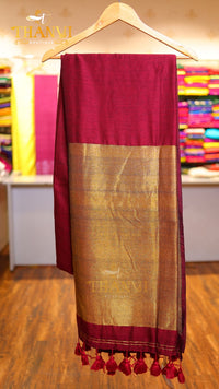 Metallic Pallu Mulberry Saree