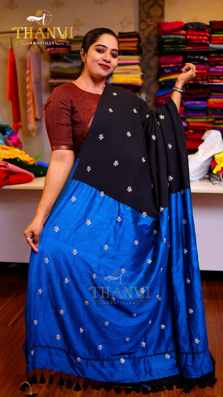 Mulberry Embriodery Saree