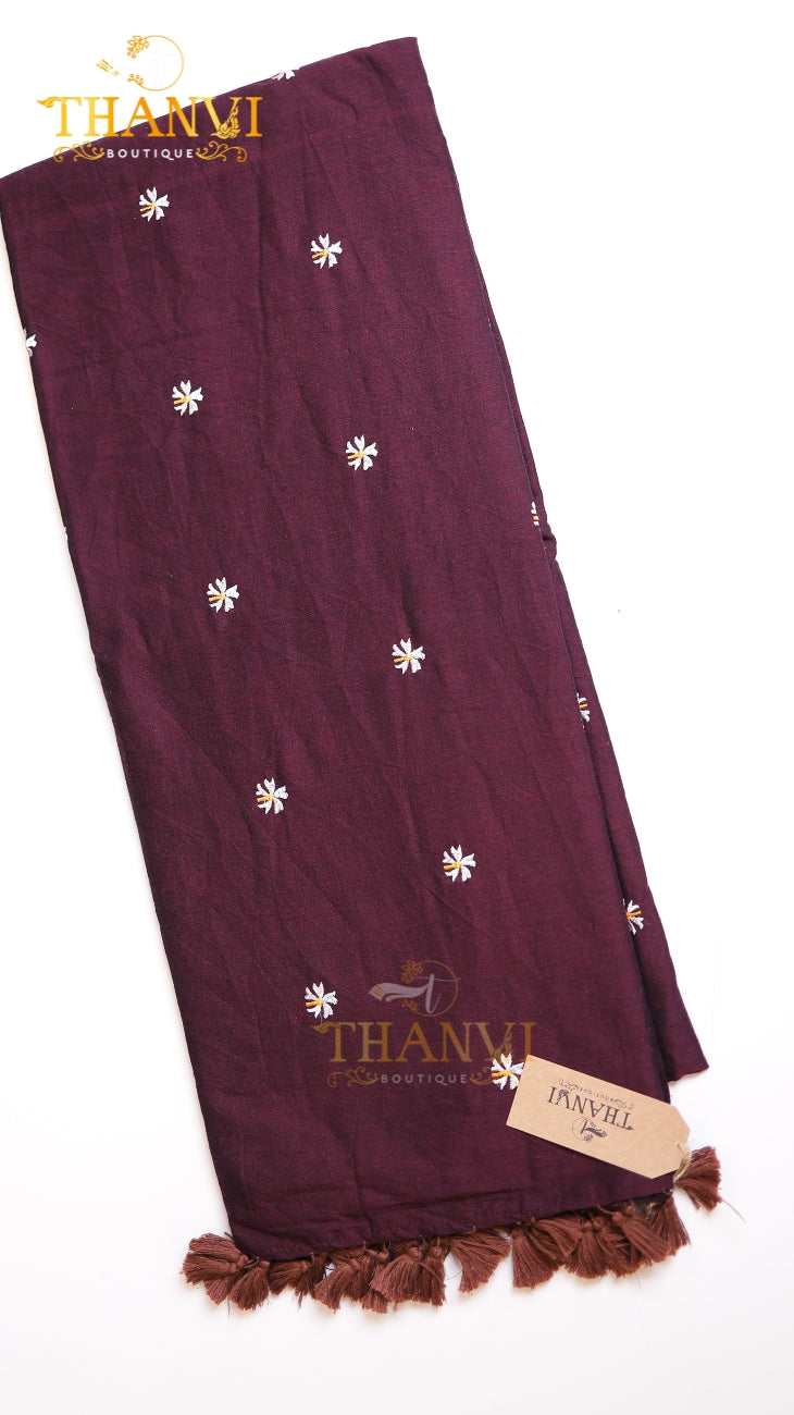 Mulberry Embriodery Saree