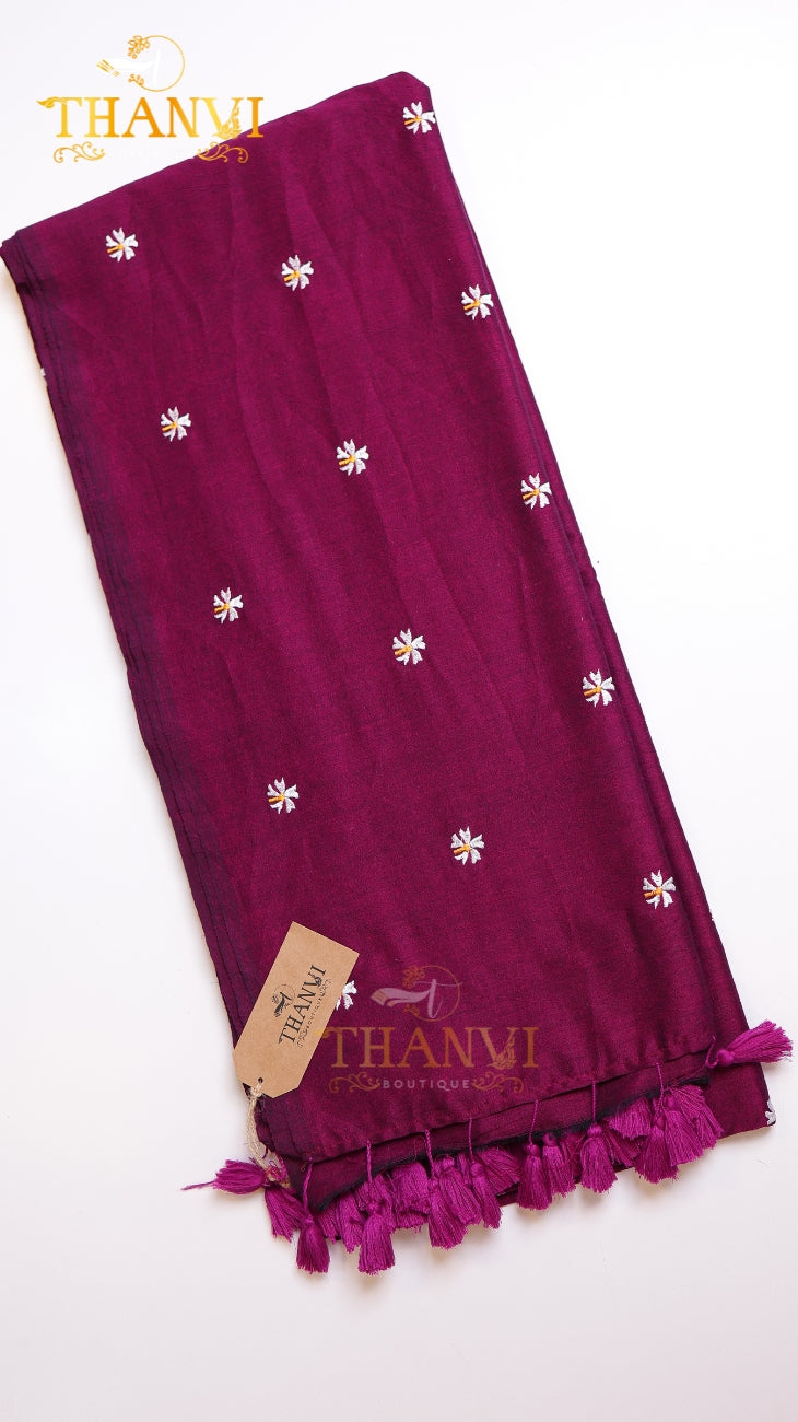 Mulberry Embriodery Saree