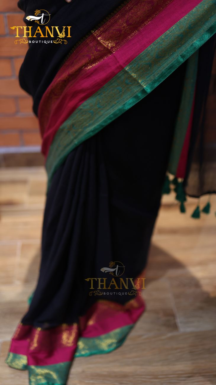 Mulberry Jacquard Border Saree