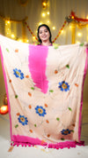 Painted Cotton Mulberry Saree