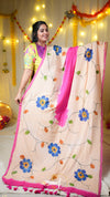 Painted Cotton Mulberry Saree