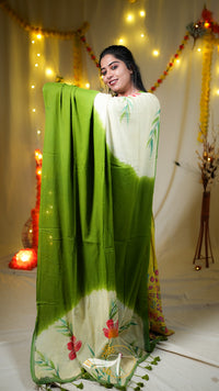 Painted Cotton Mulberry Saree