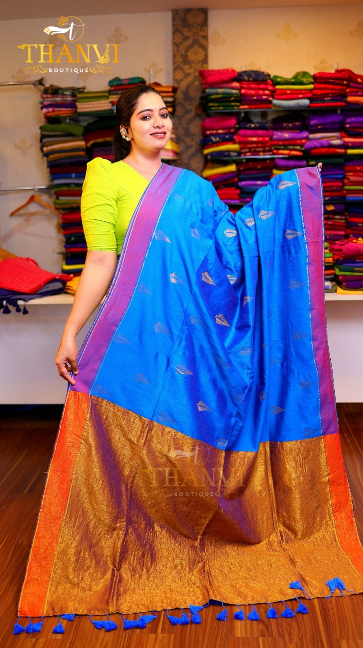 Pineapple Mulberry Cotton Saree