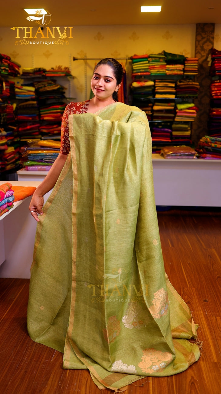Pineapple Matka Tissue Saree