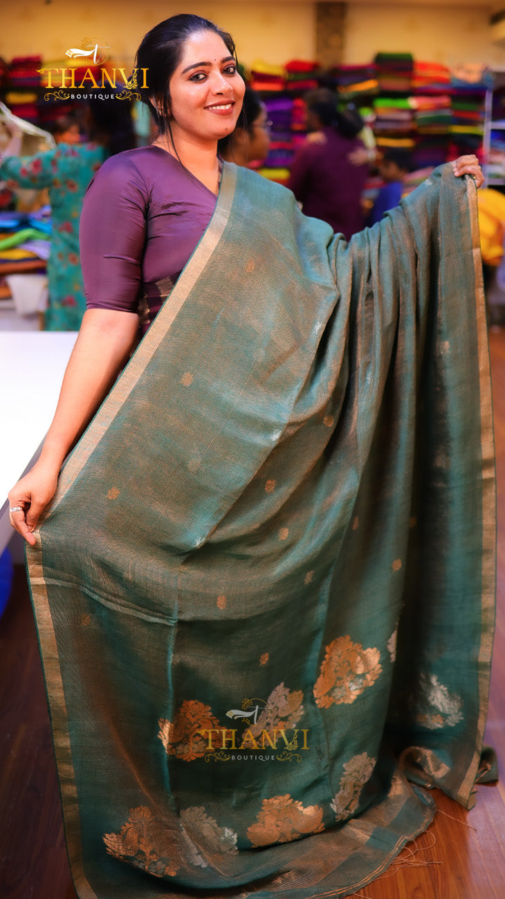 Pineapple Matka Tissue Saree