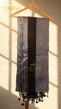 Plain High Count Linen Saree