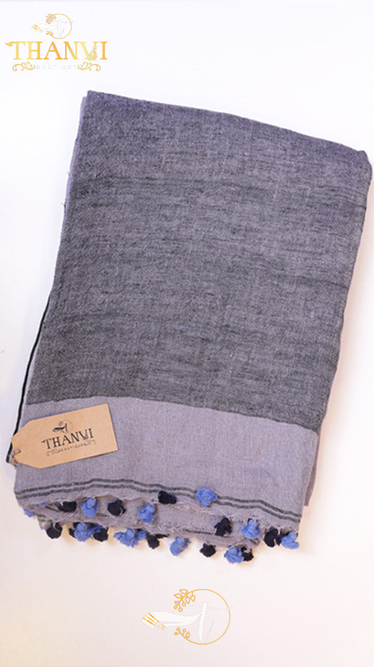 Plain High Count Linen Saree