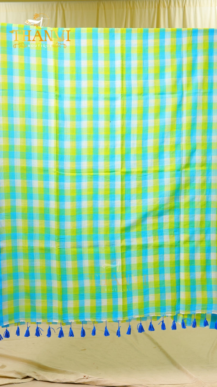 Popstick Checks Saree