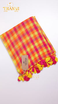 Popstick Checks Saree