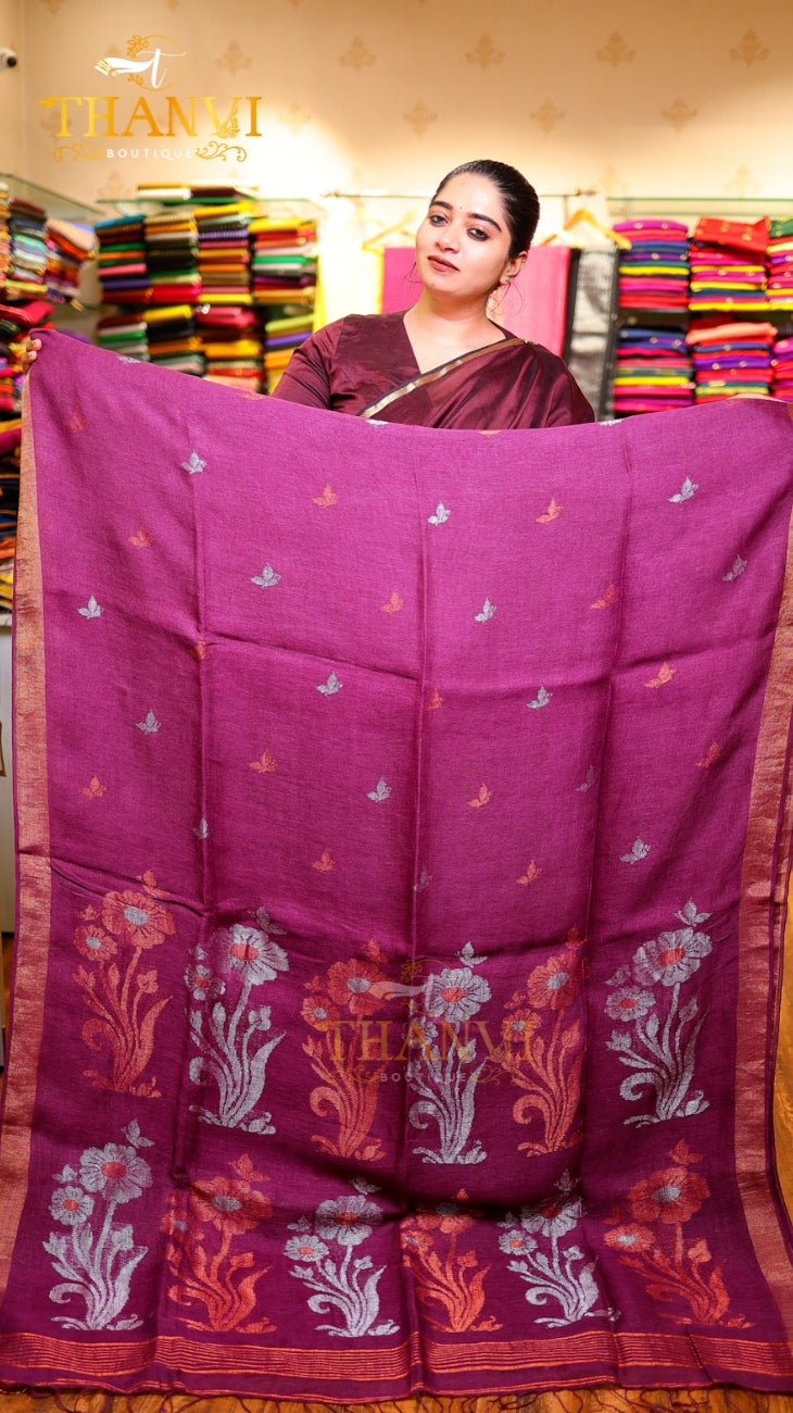 Premium Mashru Linen Saree
