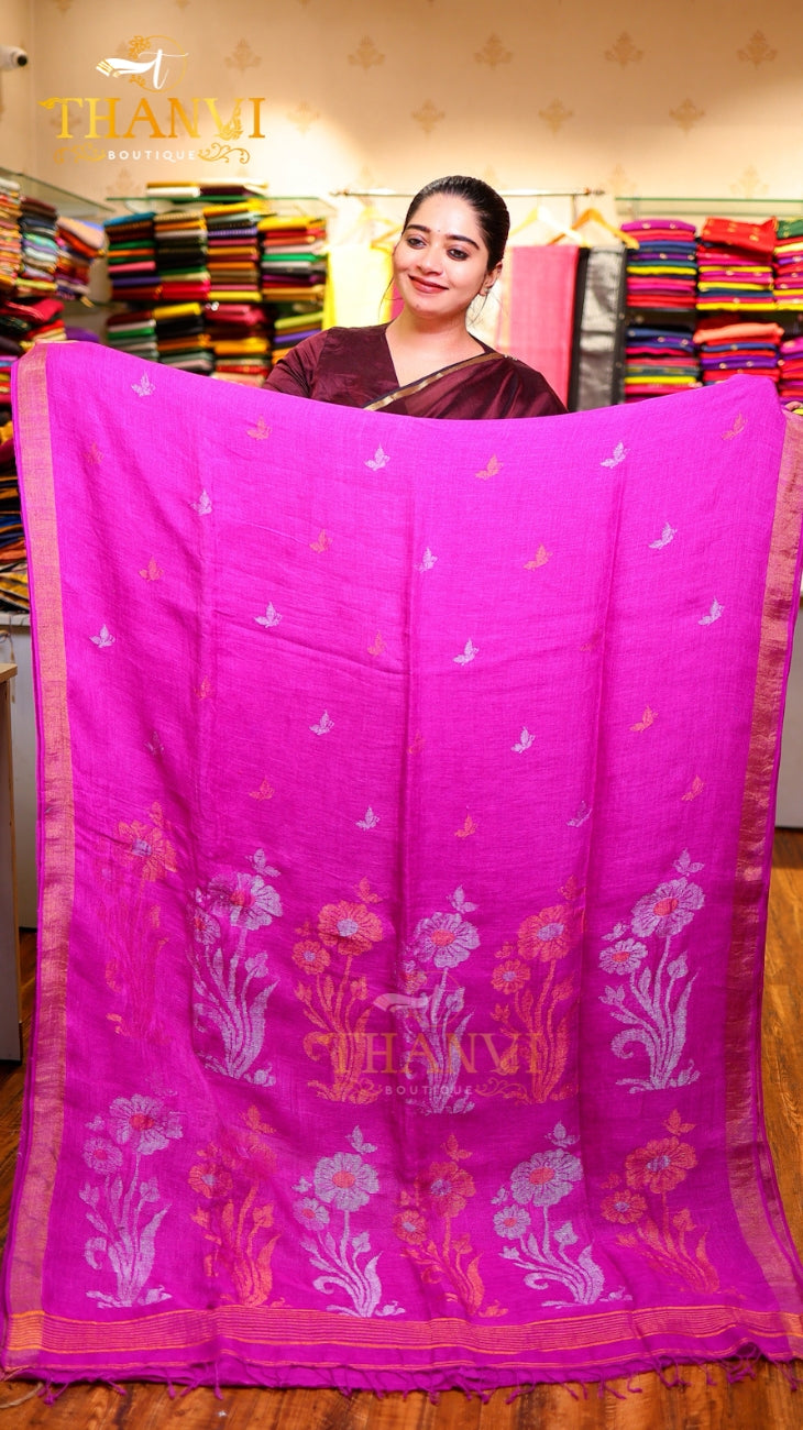 Premium Mashru Linen Saree