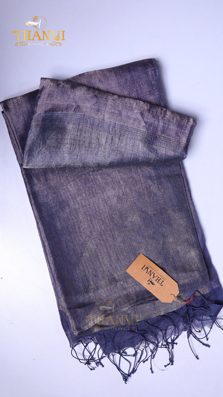Pure Metallic Tissue Linen Sarees
