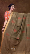 Mushroom Linen Saree