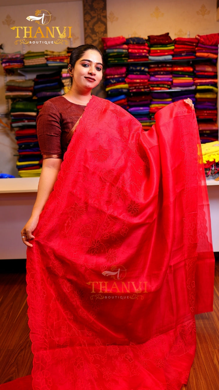 Shimmer Organza Silk Saree