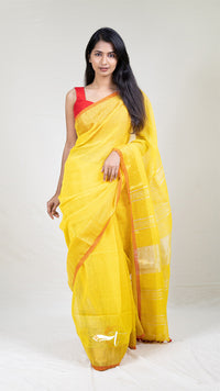 Plain Linen Saree