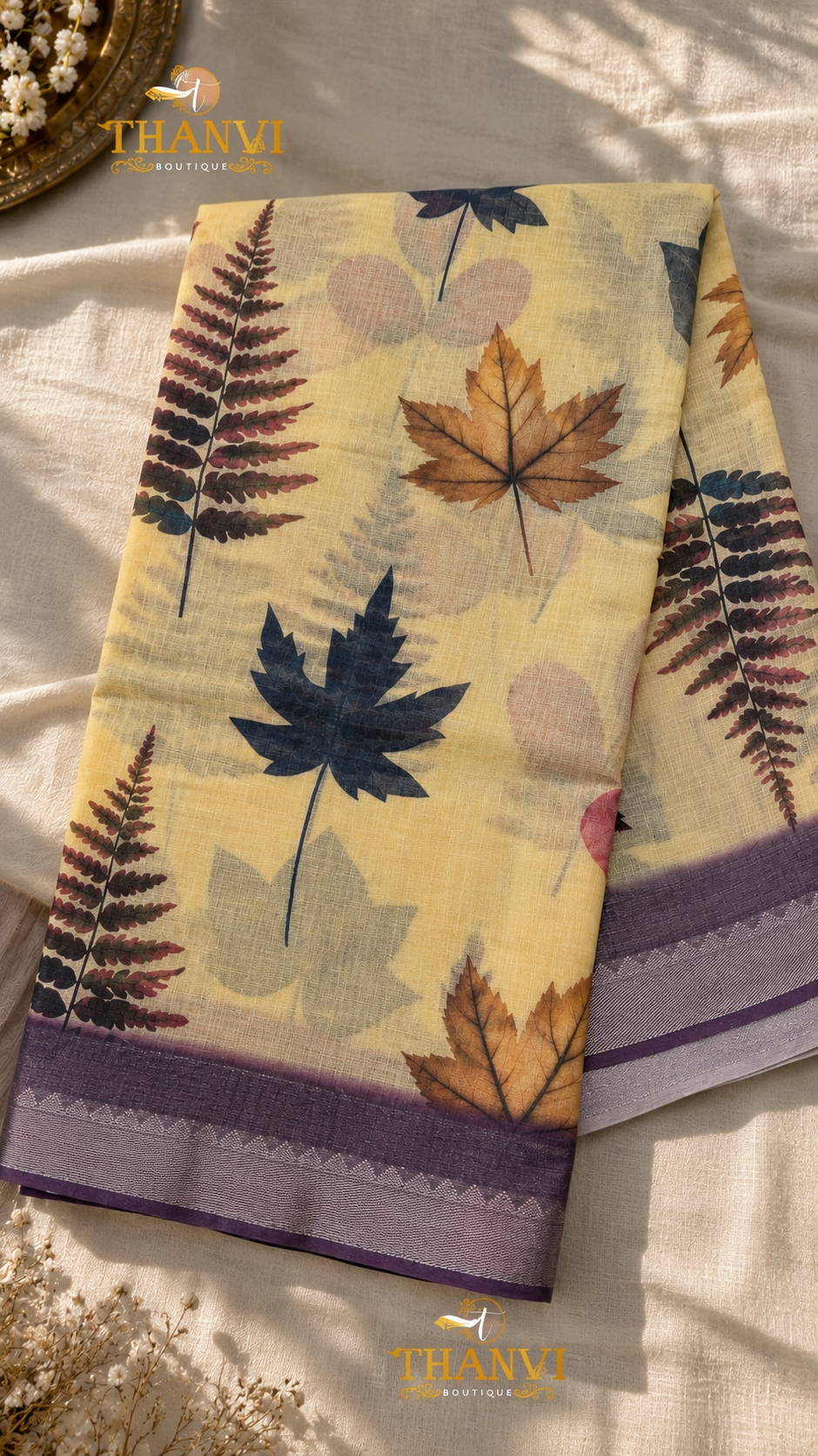 Kota Leaf Print Saree