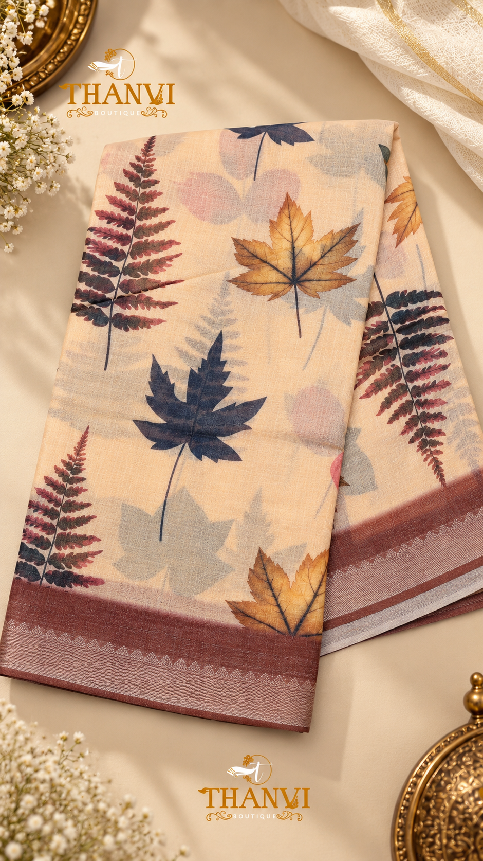 Kota Leaf Print Saree