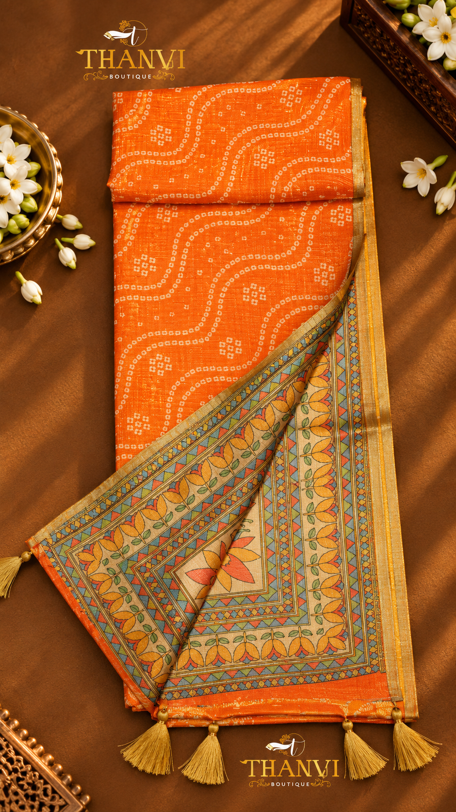 Premium Floral Print Saree