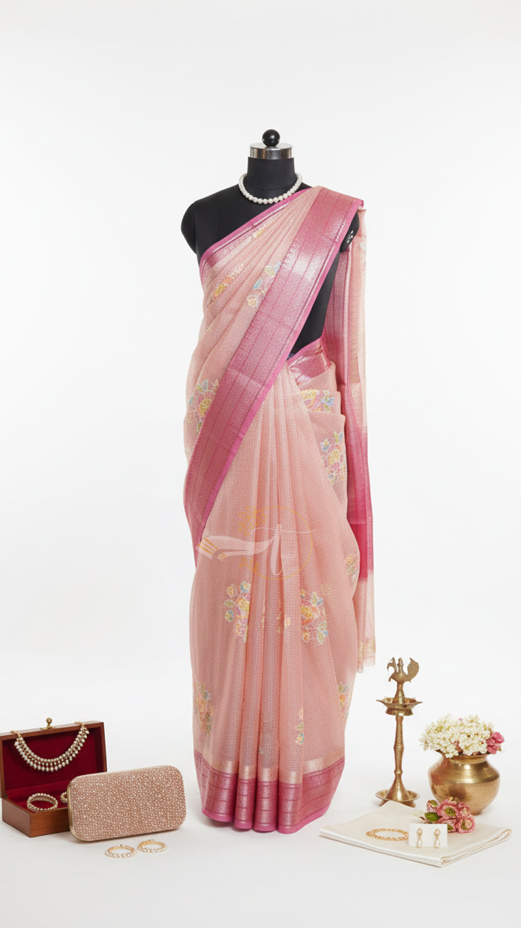 Tissue EMB Saree