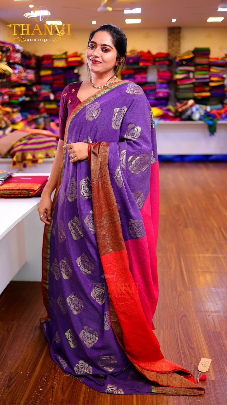Tissue Jacquard Print Saree