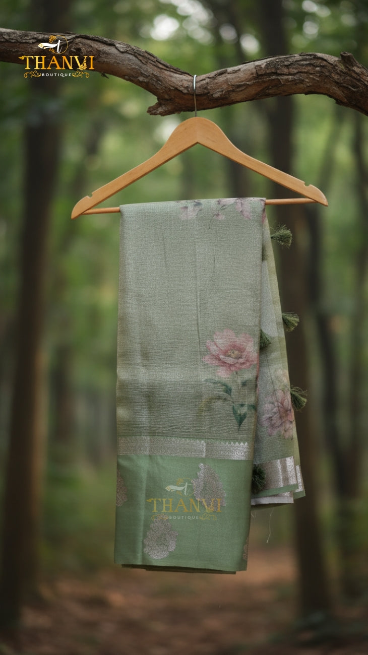 Tussar Khantha Print Saree