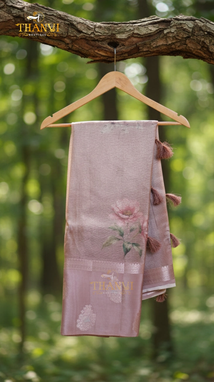 Tussar Khantha Print Saree