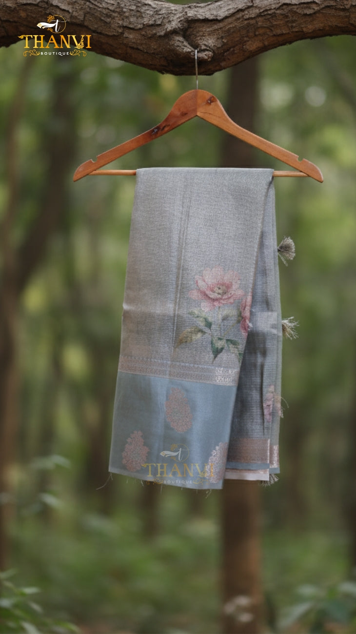 Tussar Khantha Print Saree