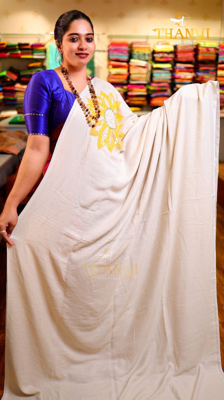 Customised Beads Work Saree