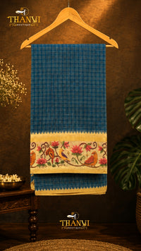 Checks Linen Saree