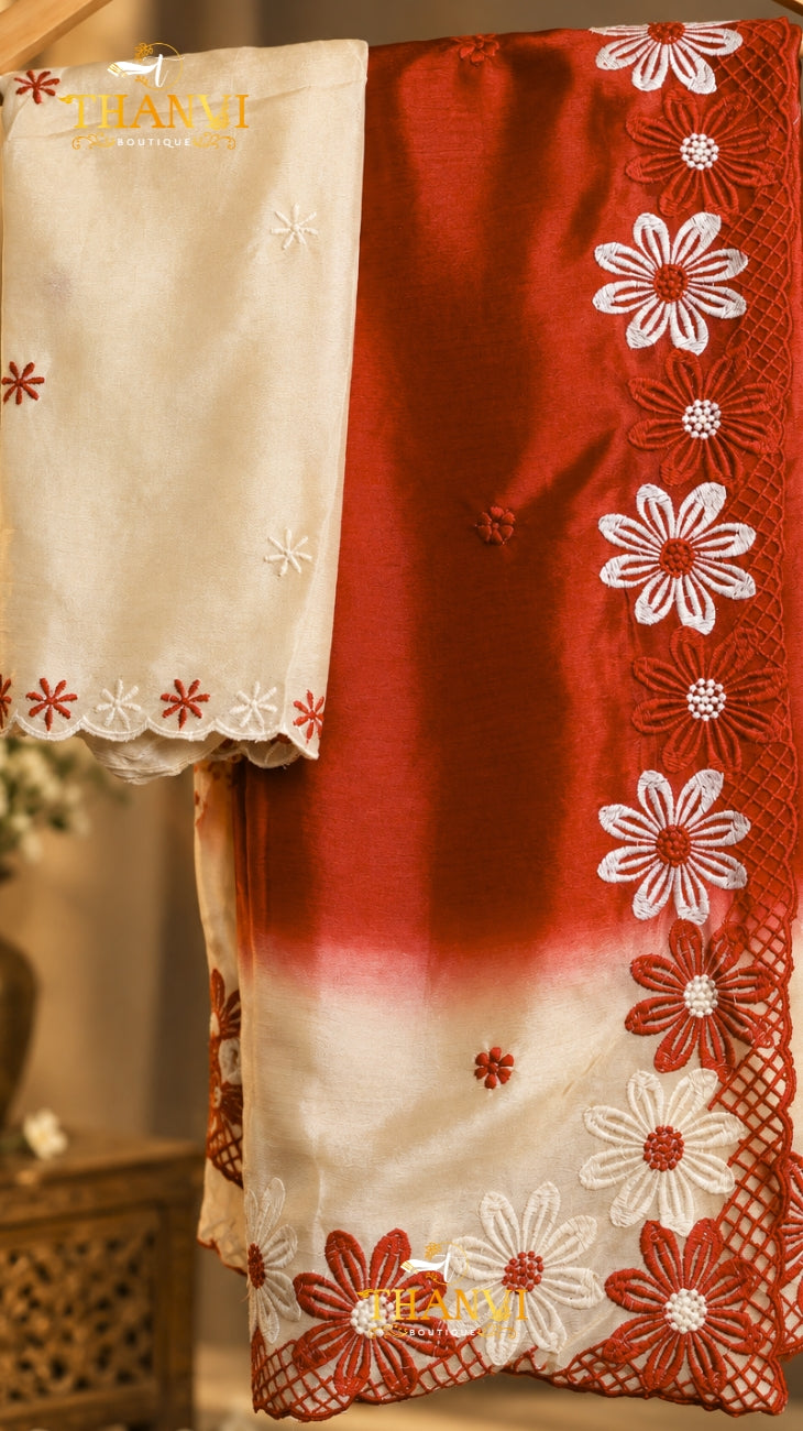 Flower Embroidery Saree