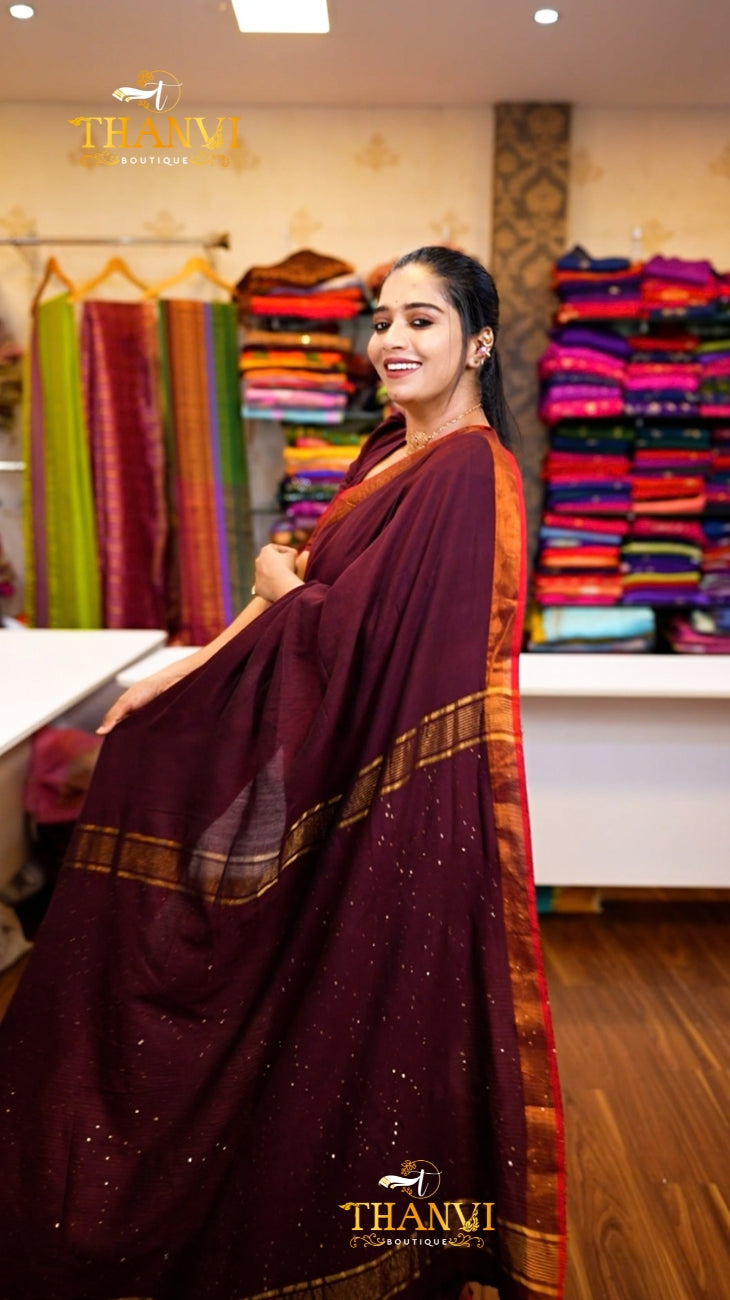 Mulberry Sequence Saree