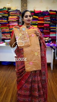 Cotton Embroidery Saree