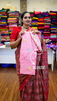 Cotton Embroidery Saree