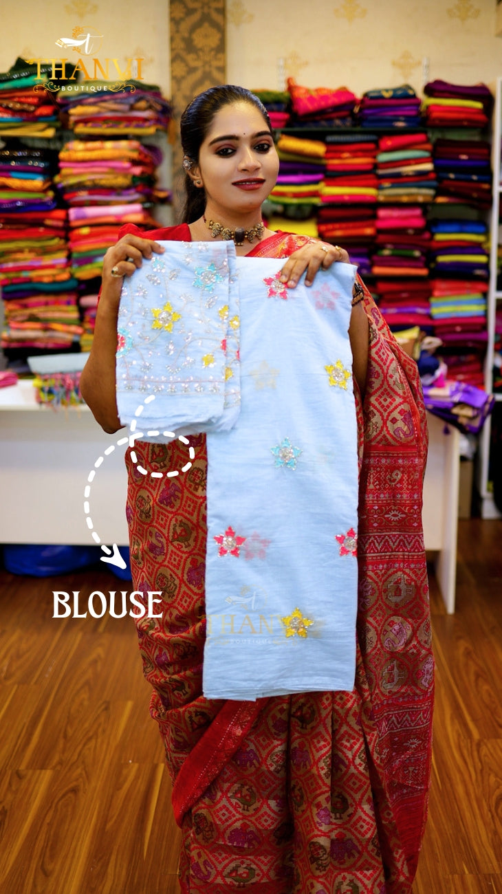 Cotton Embroidery Saree